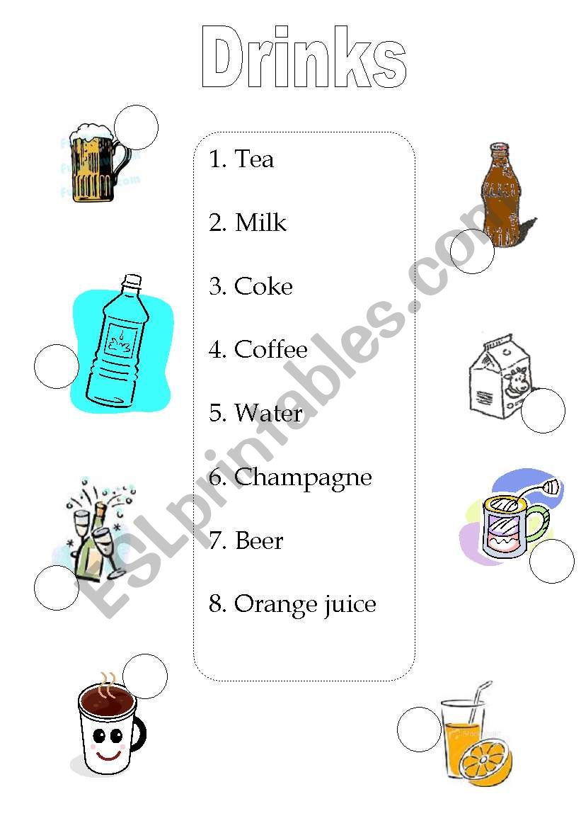 Drinks worksheet