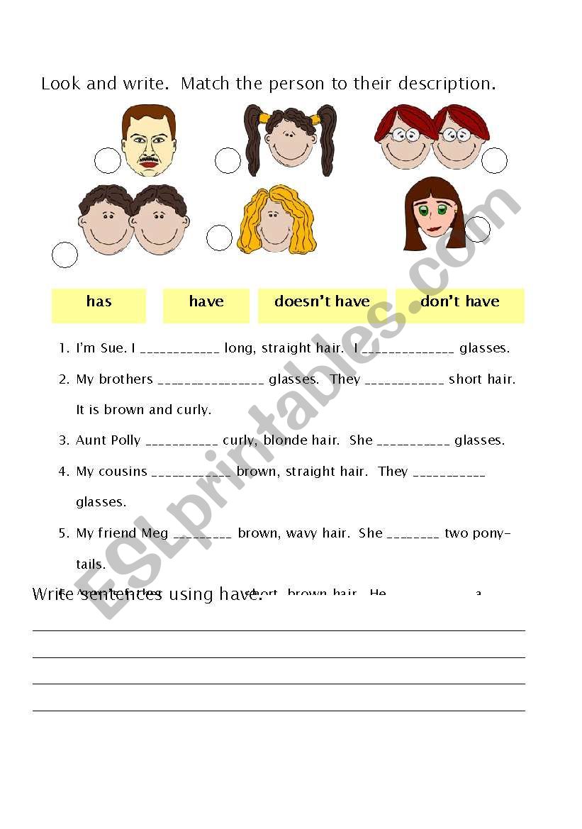 Has-have worksheet