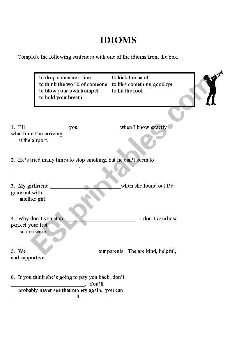 Idioms  worksheet