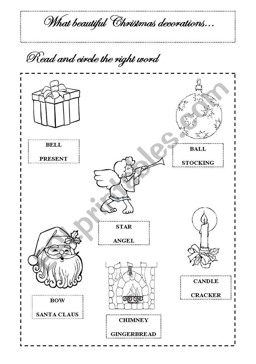 What beautiful decorations... worksheet