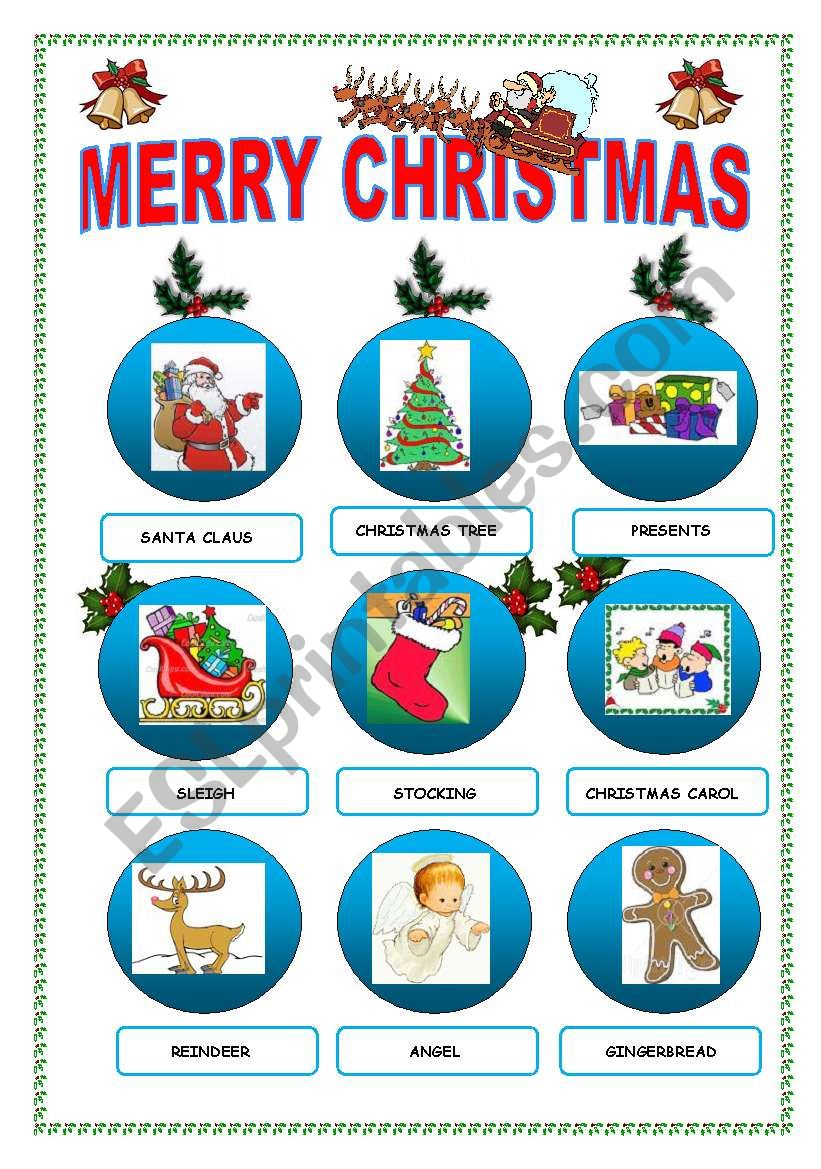 CHRISTMAS FLASHCARDS worksheet