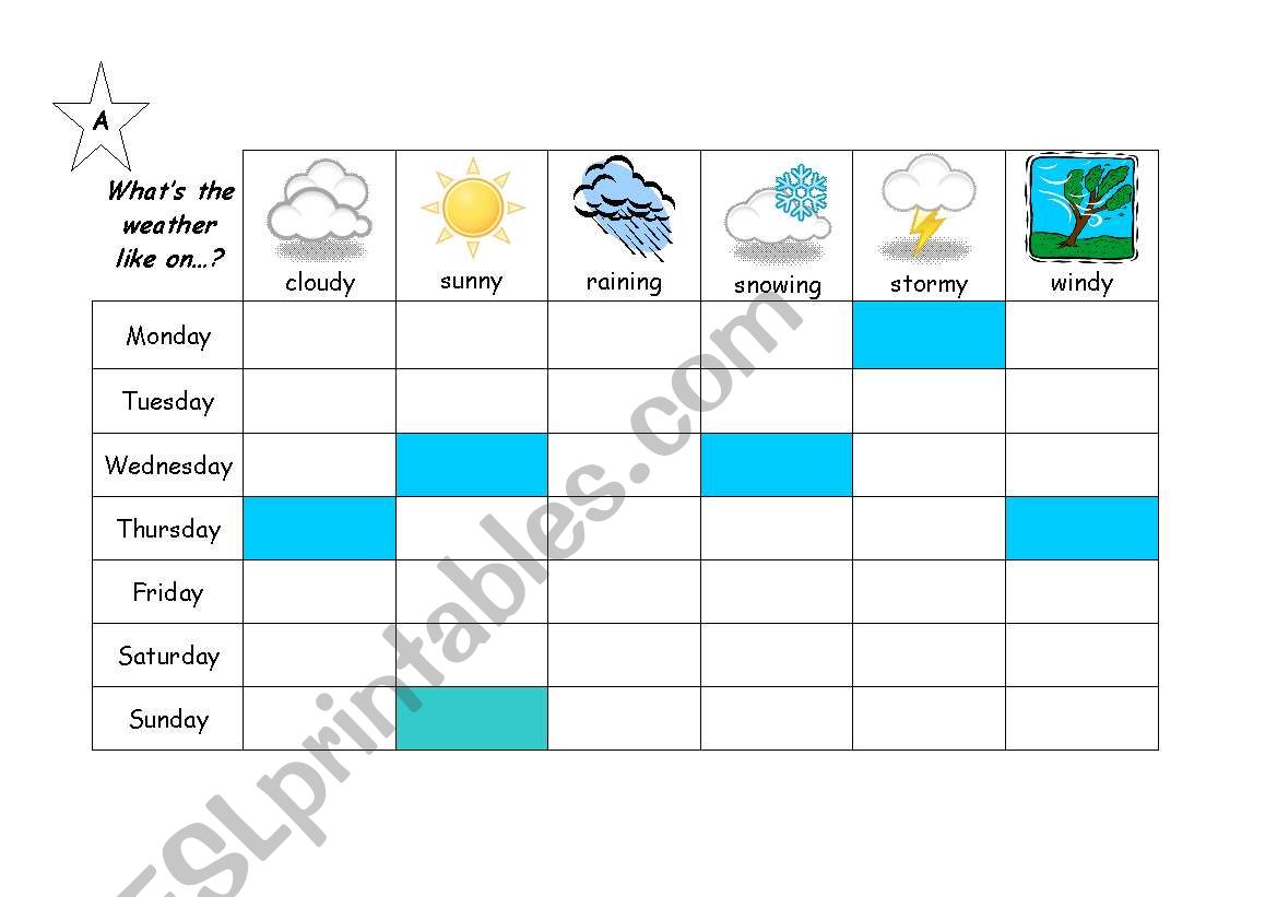 weather - information gap worksheet