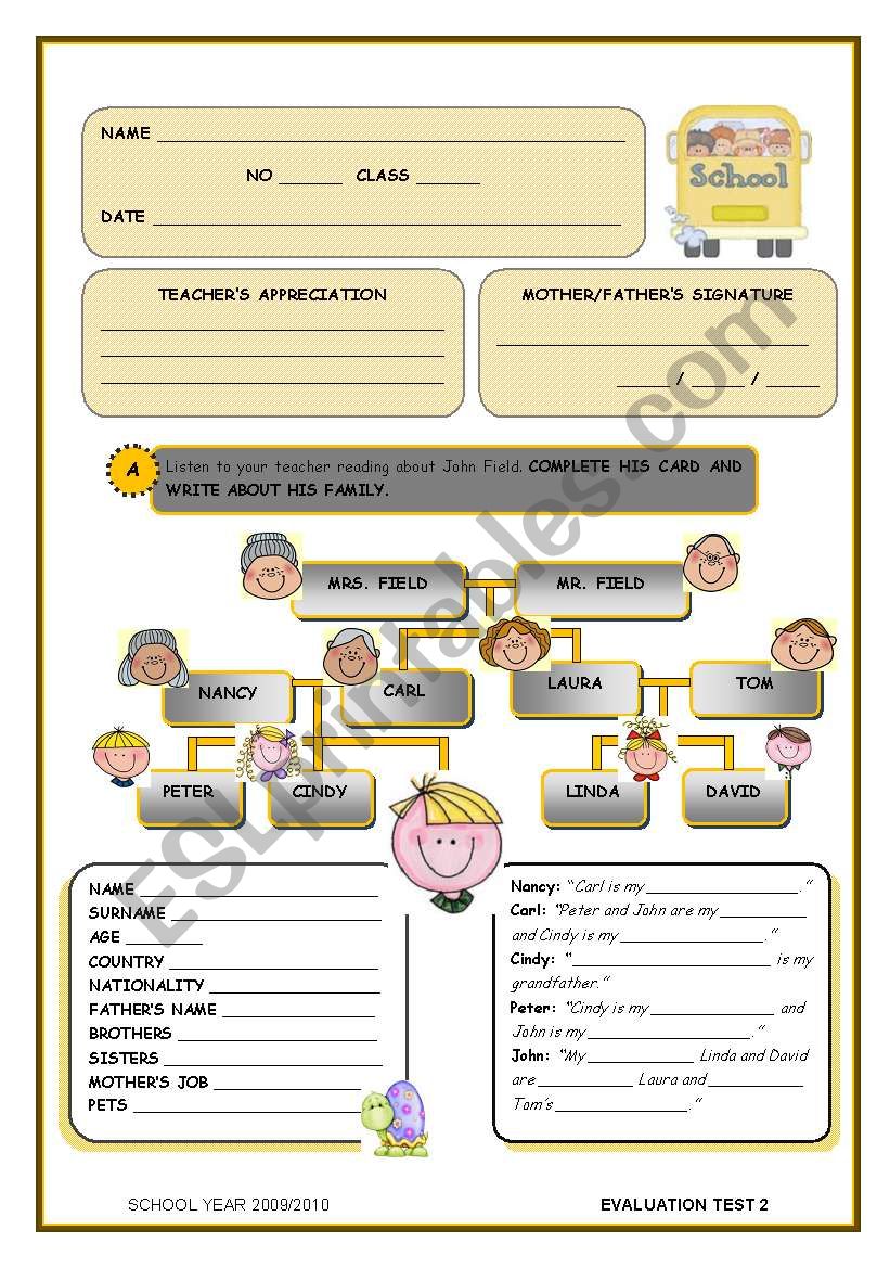 TEST worksheet