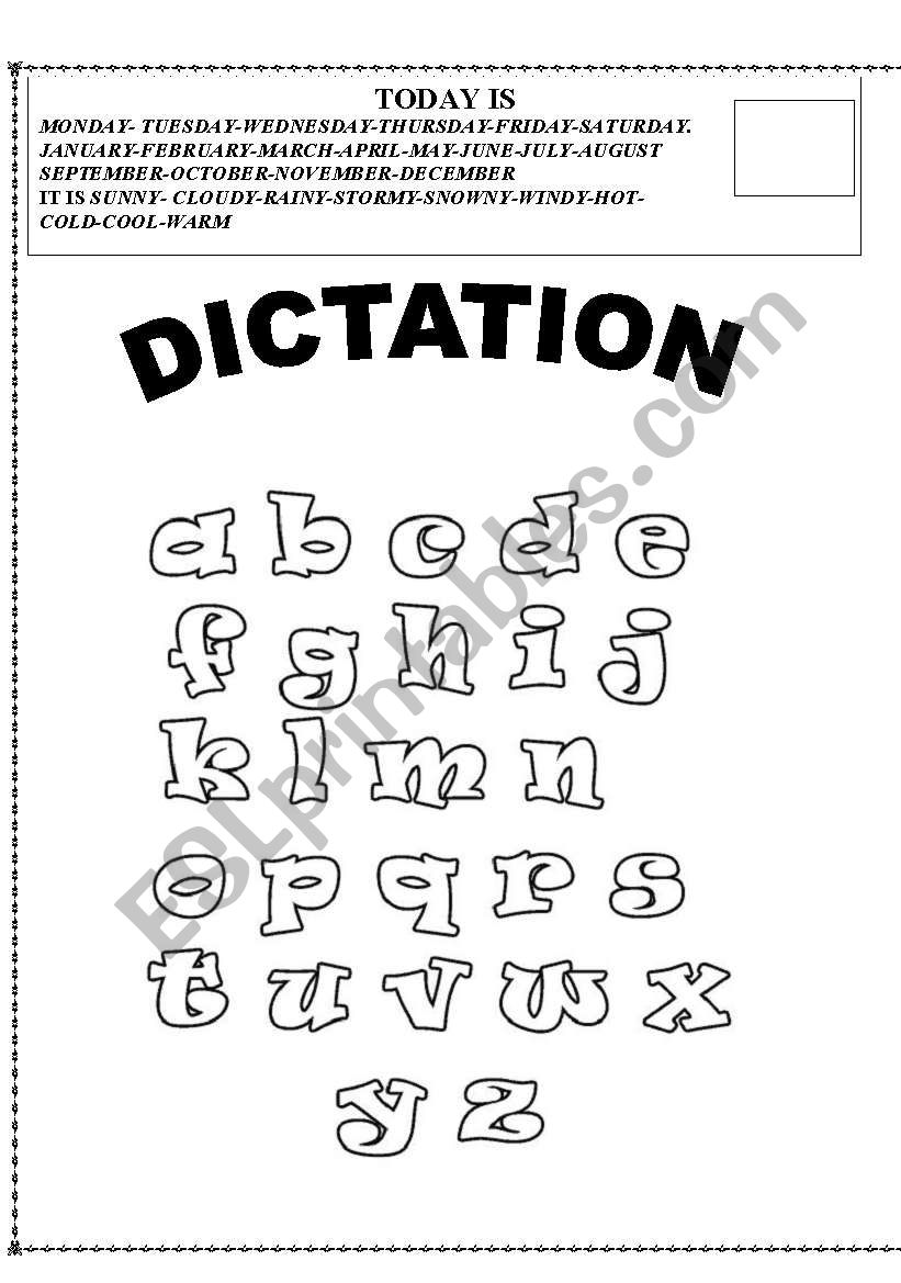 dictation worksheet