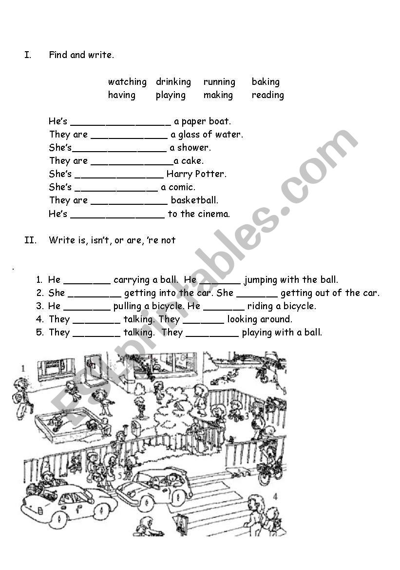 present continuous task worksheet