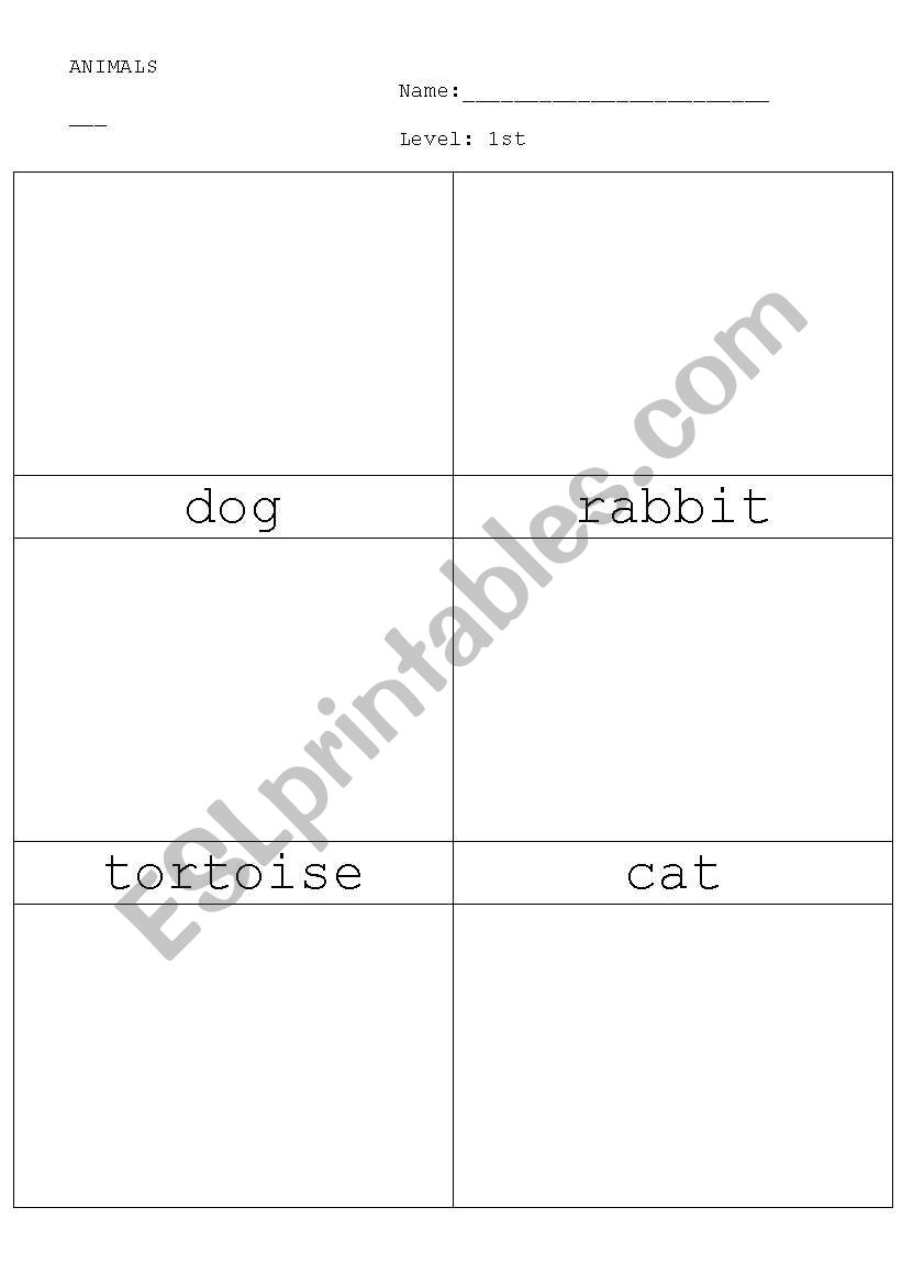 animals worksheet