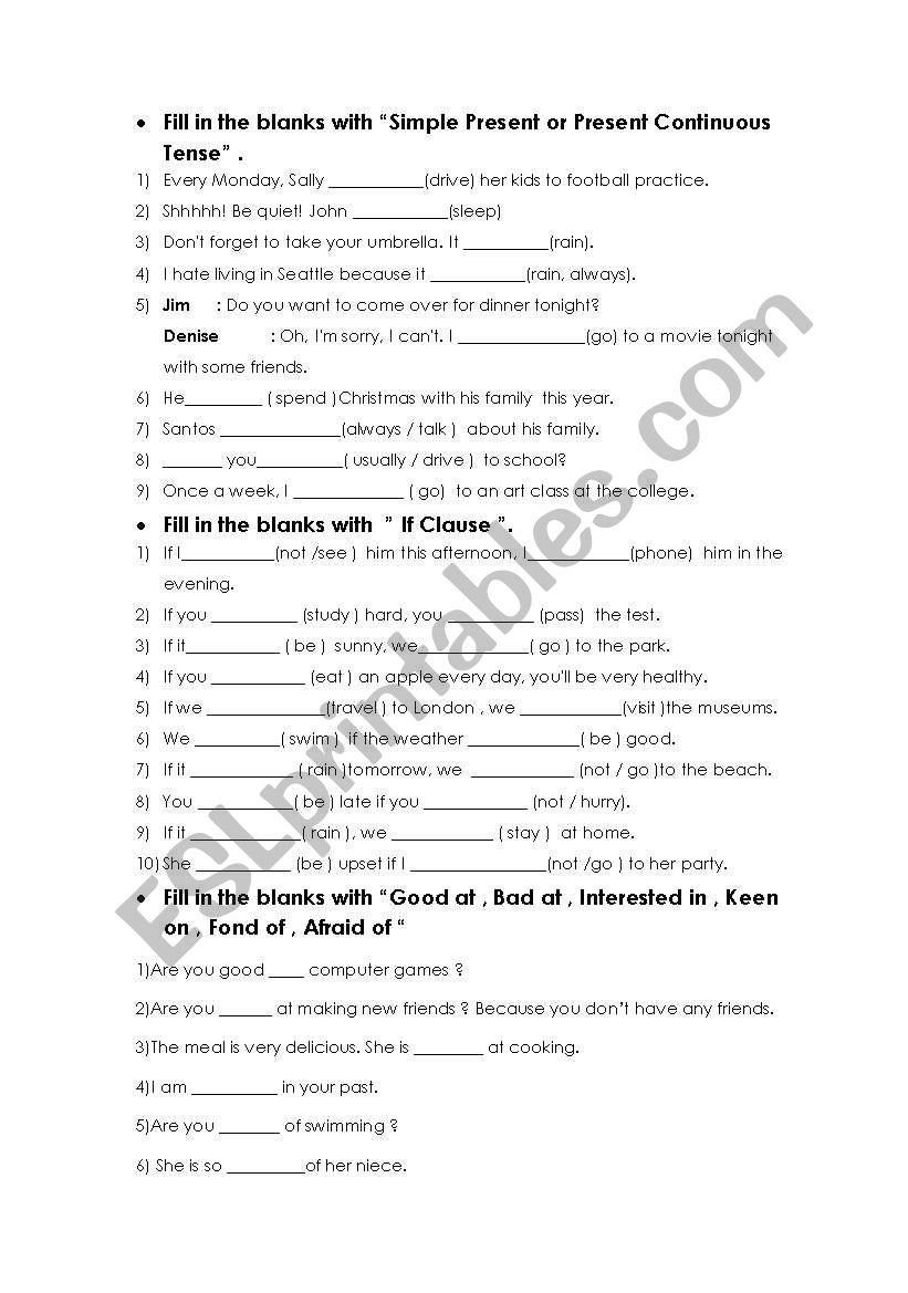 worksheet worksheet