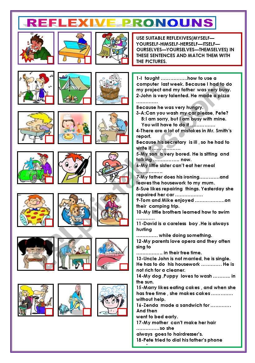 REFLEXIVE PRONOUNS worksheet