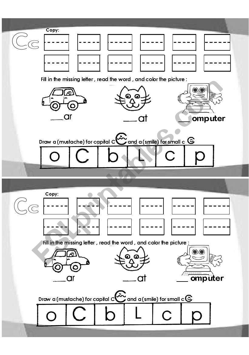 letter c worksheet worksheet