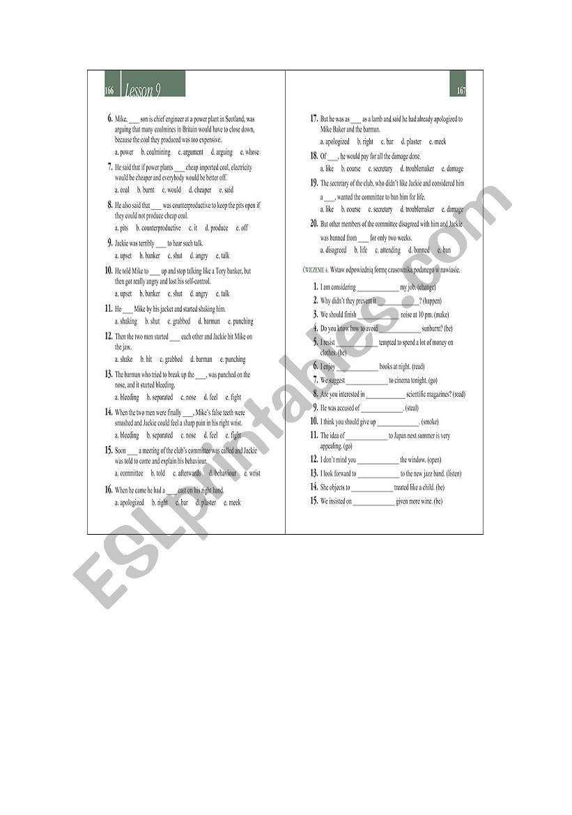 tests worksheet