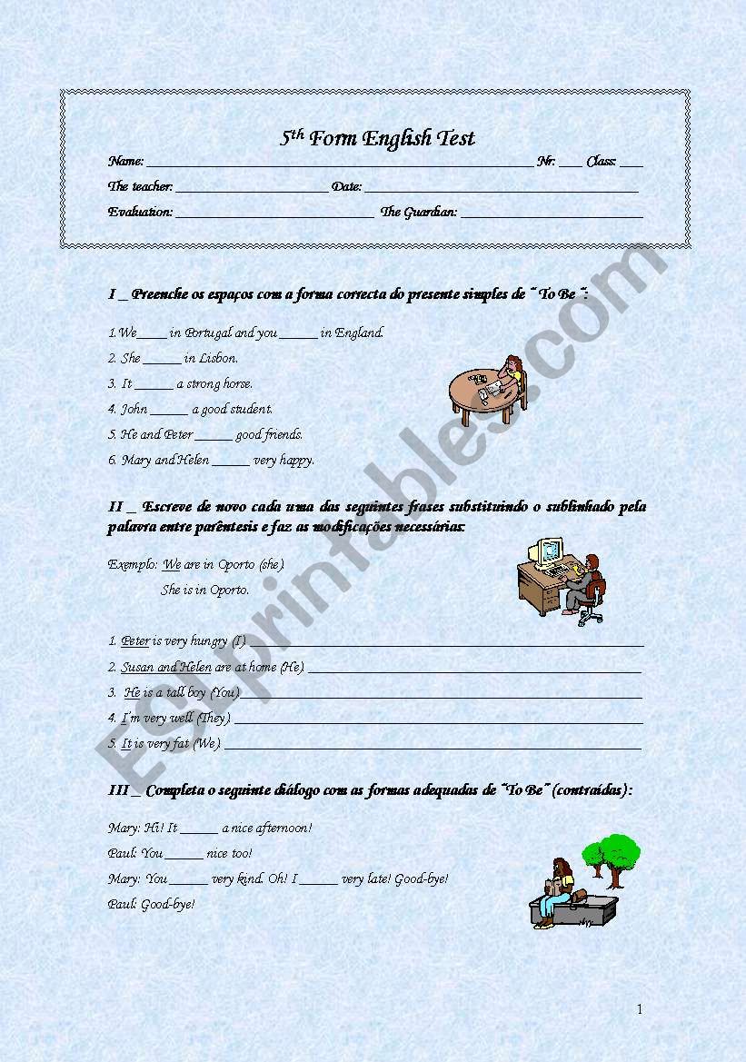 Grammar test 2 pages worksheet