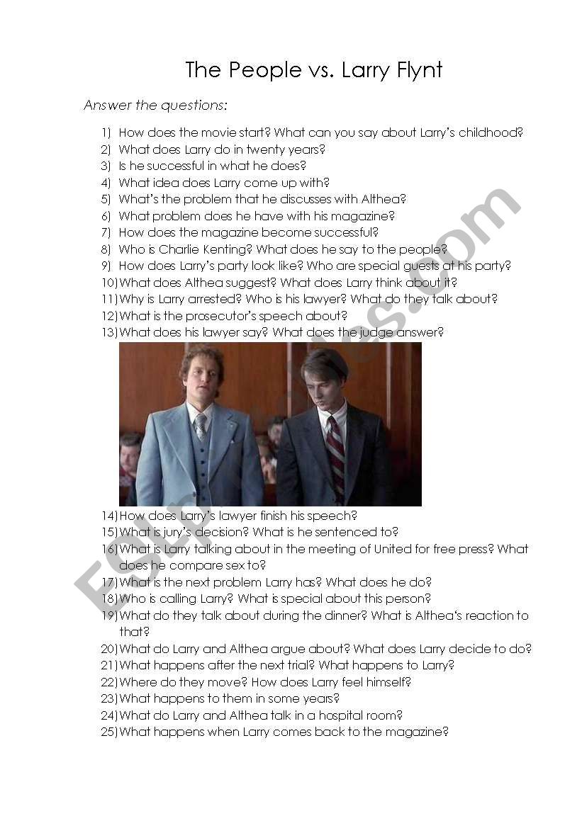 PEOPLE VS LARRY FLYNT worksheet