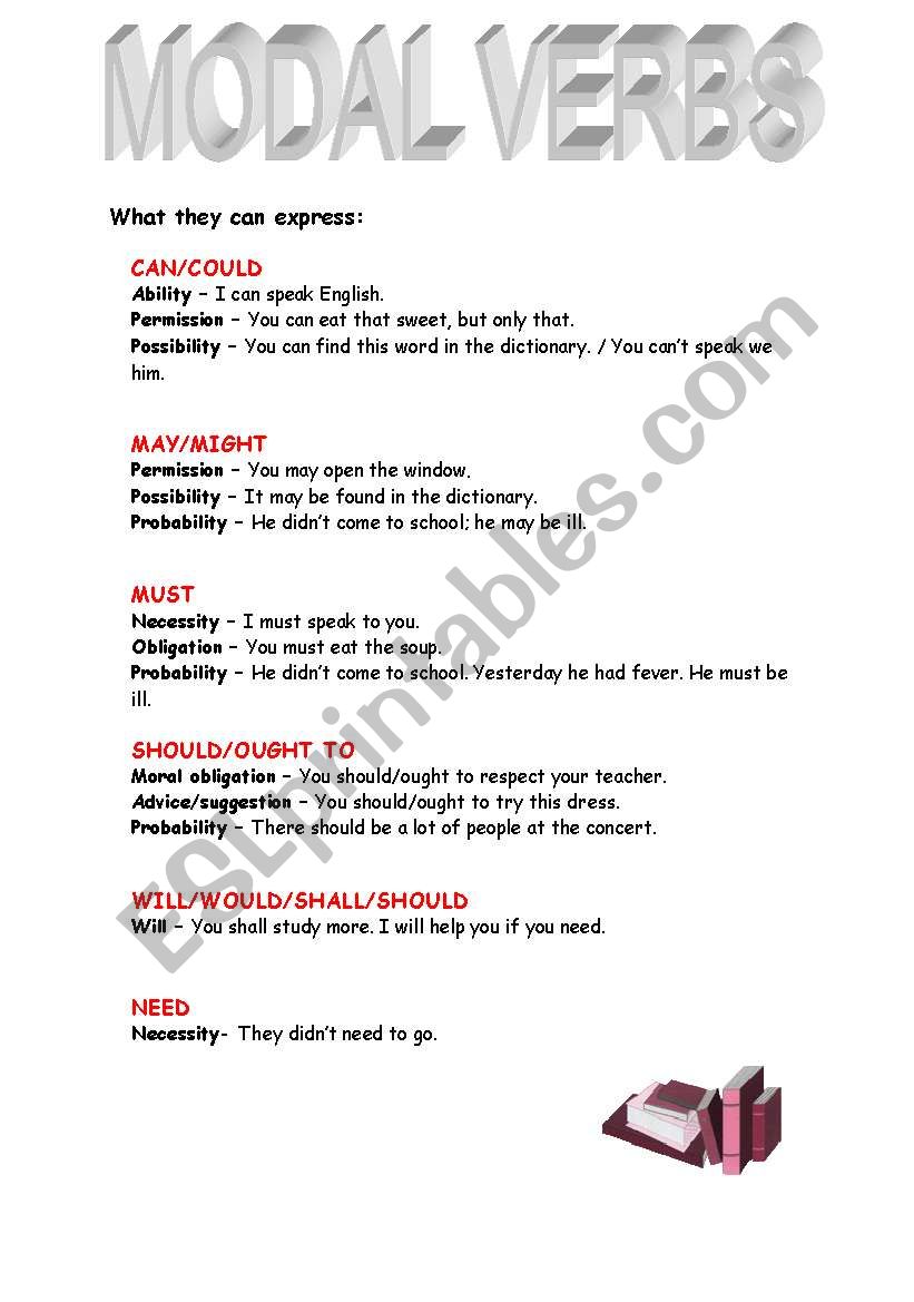 Modal Verbs worksheet