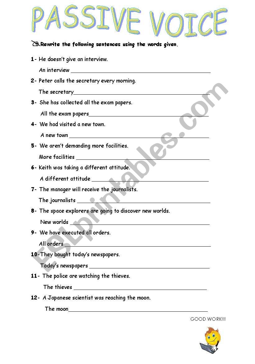 Passive Voice worksheet