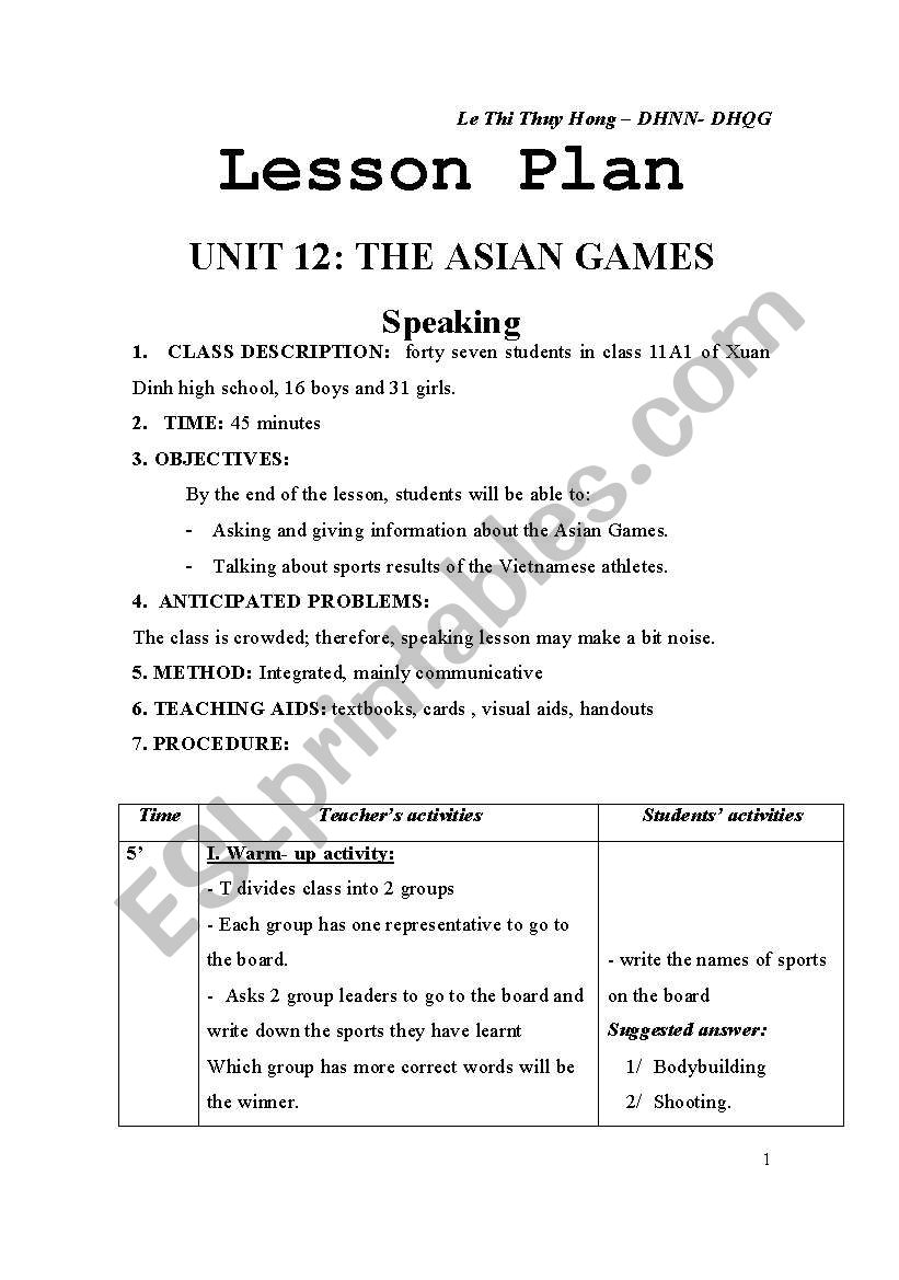 English 11-Unit 12- speaking worksheet