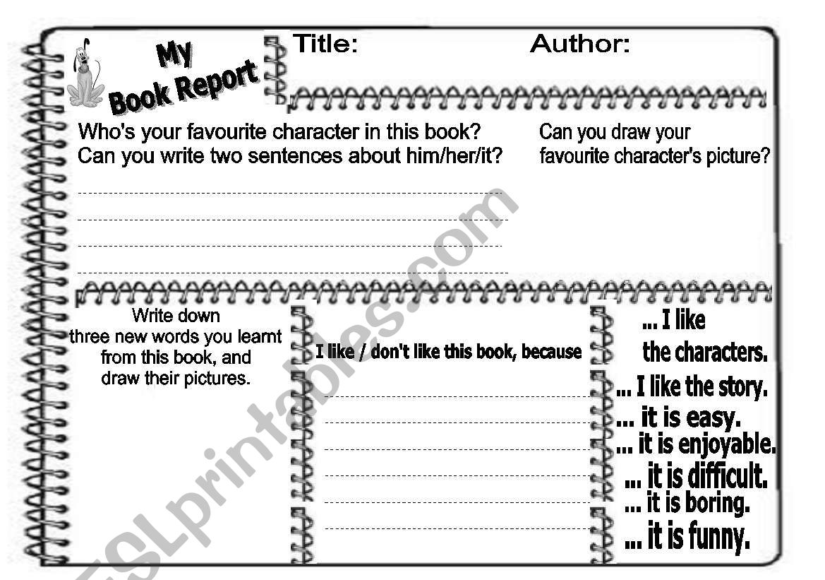 book report worksheet