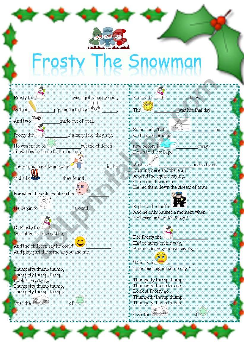 CHRISTMAS SONG - FROSTY THE SNOW MAN (Updated)