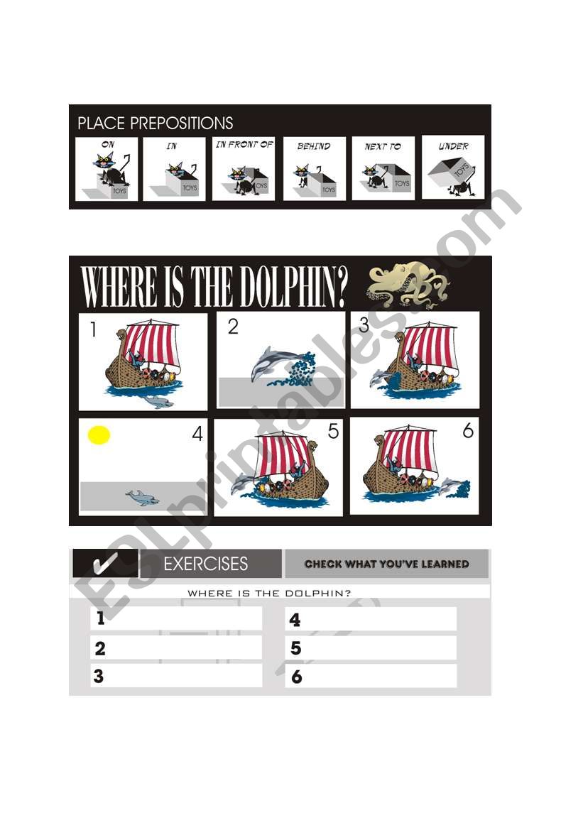 PLACE PREPOSITIONS worksheet