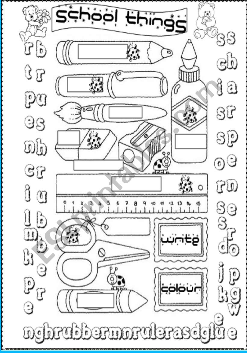 SCHOOL THINGS worksheet