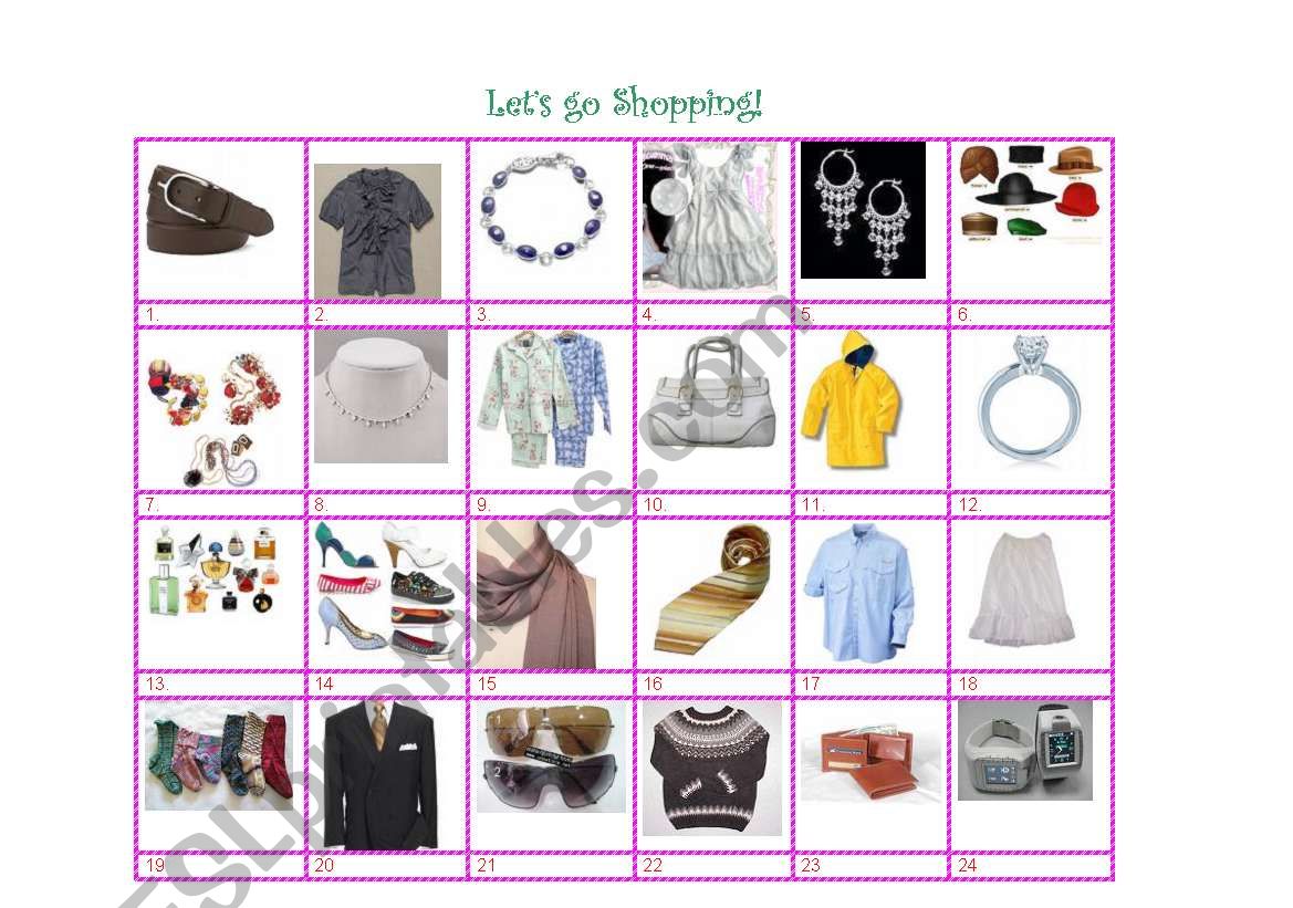 Lets go shopping! worksheet