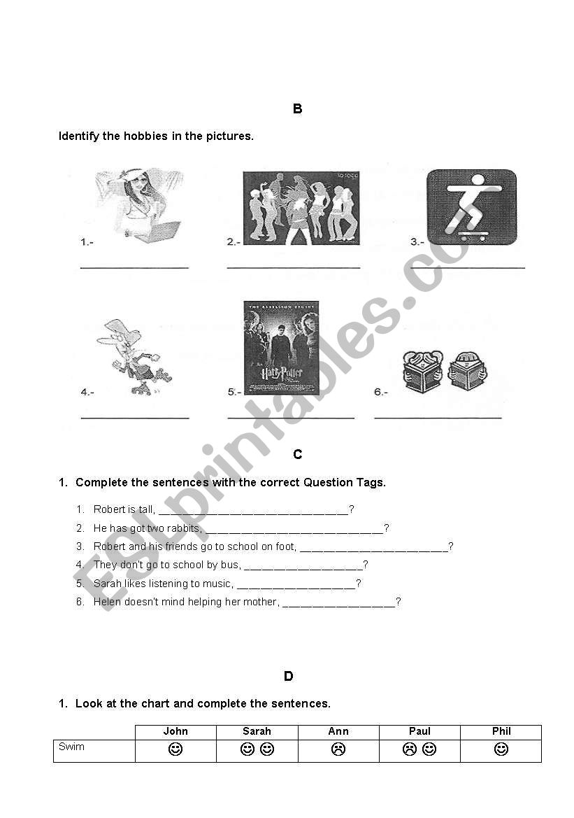 English test 2/2 worksheet