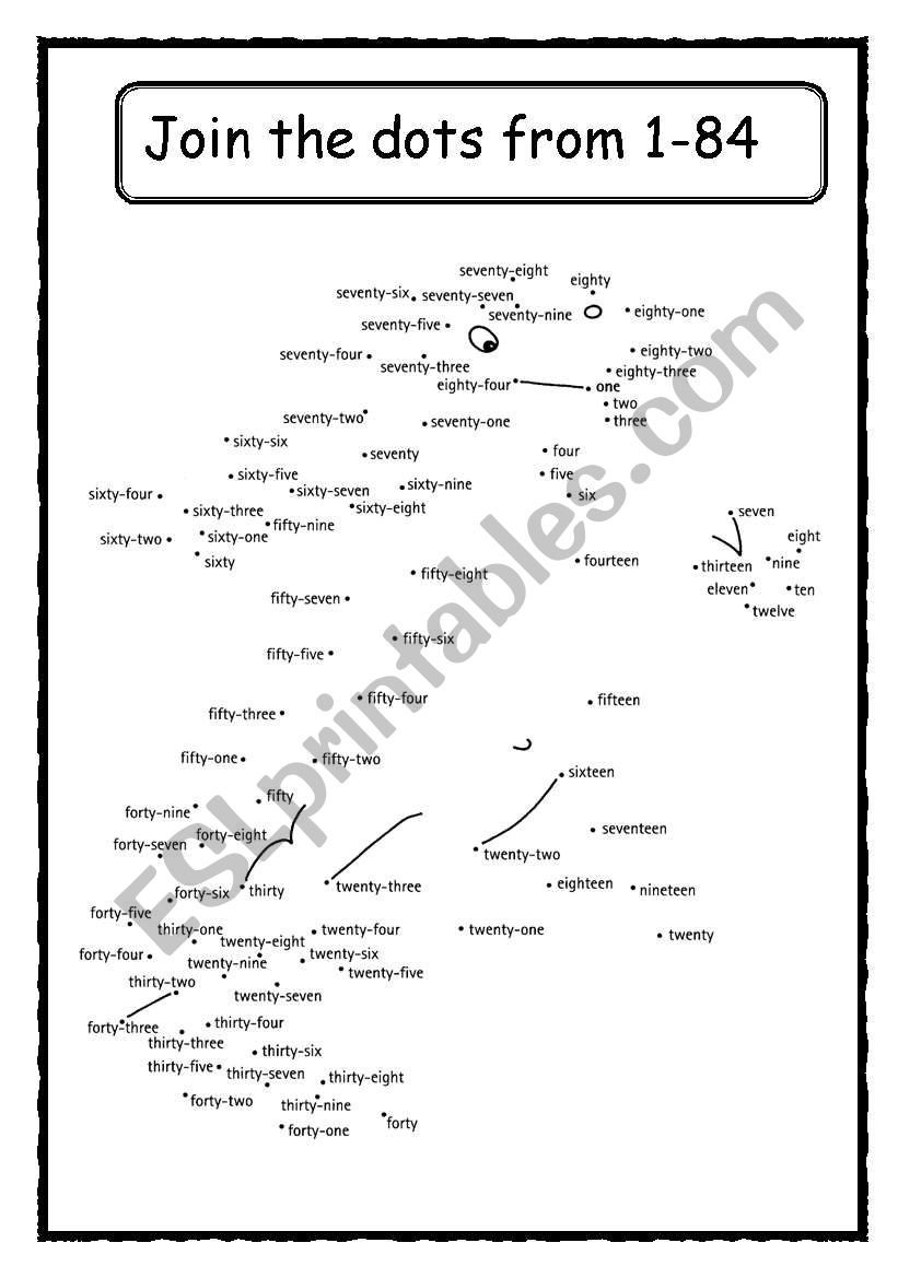 Join the dots from 1-84 worksheet