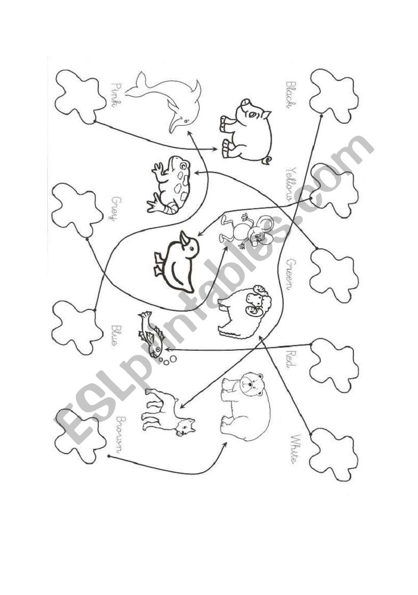 Animals and colours worksheet
