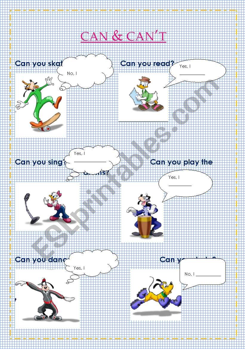 Can & Cant with Pluto, Daisy, Donald, etc