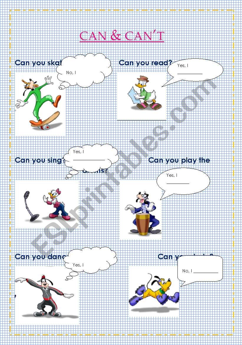 Can & Cant with Pluto, Daisy, Donald, etc