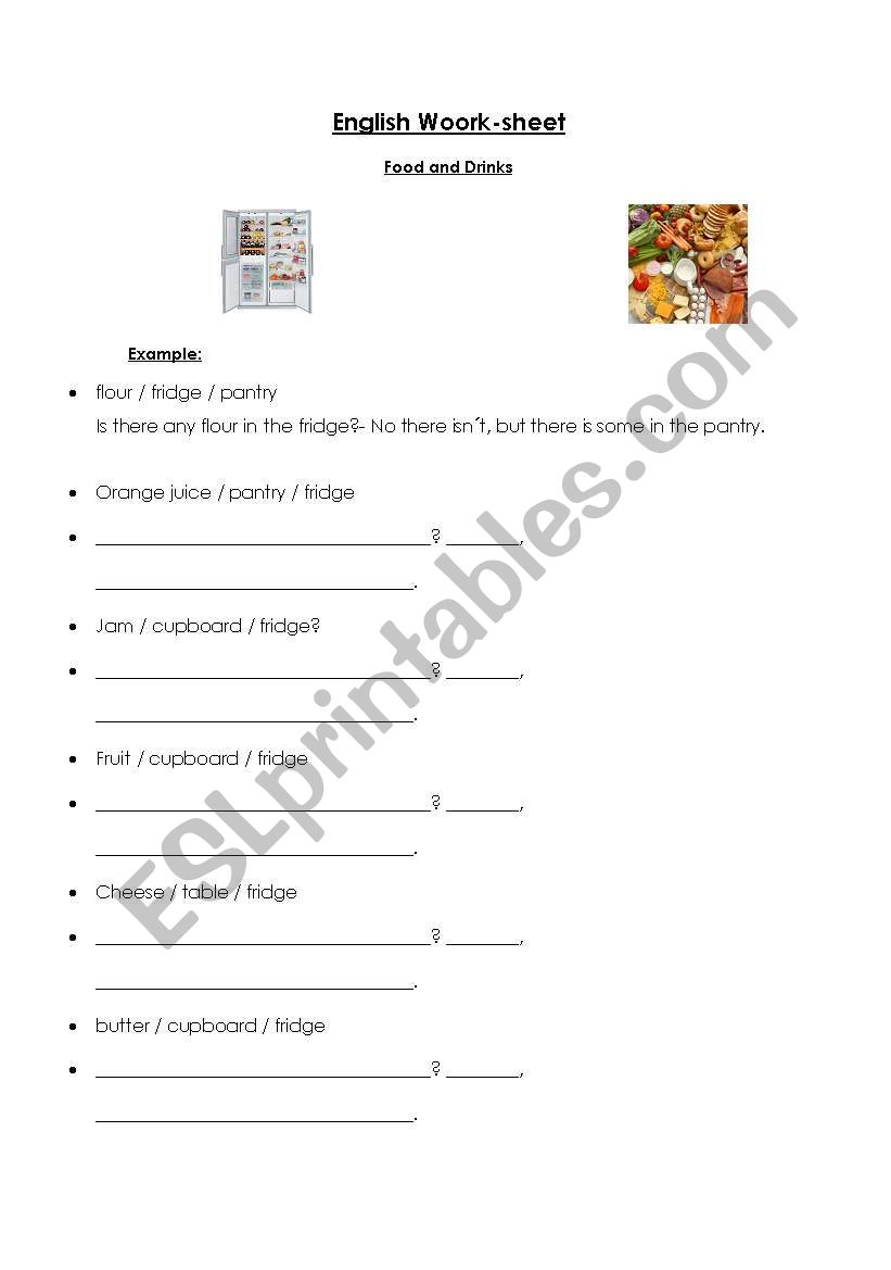 Food and Drinks worksheet