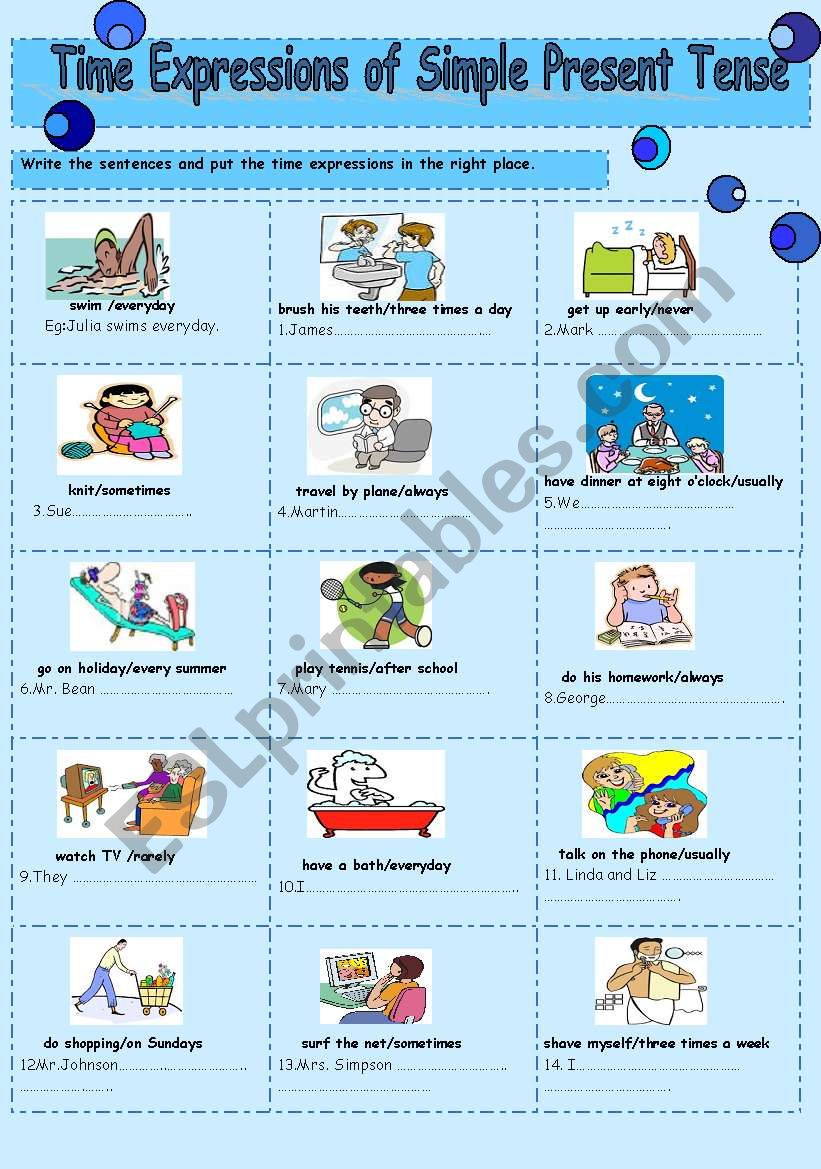 time expression of present simple