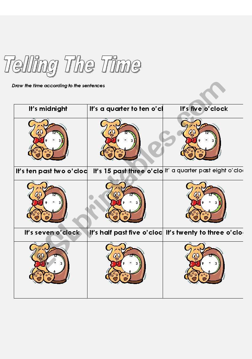 Telling the time. Part 2/2 worksheet