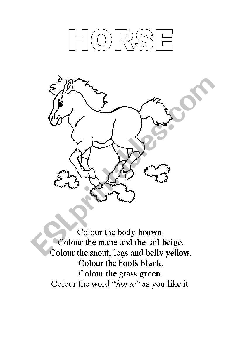horse worksheet