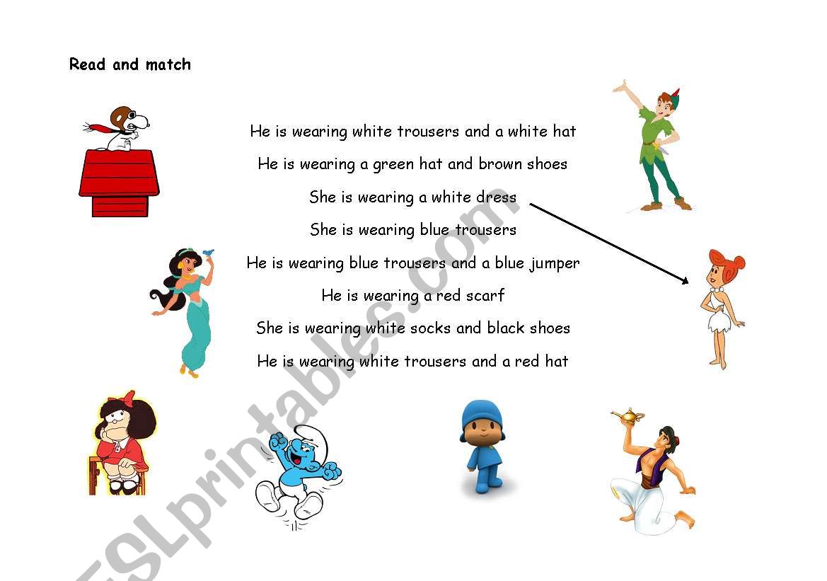 read and match worksheet
