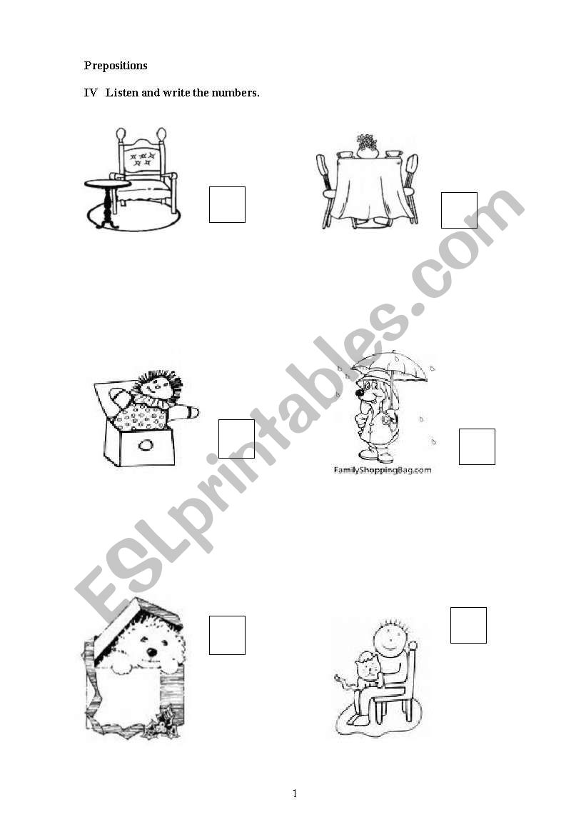 Prepositions (location) worksheet