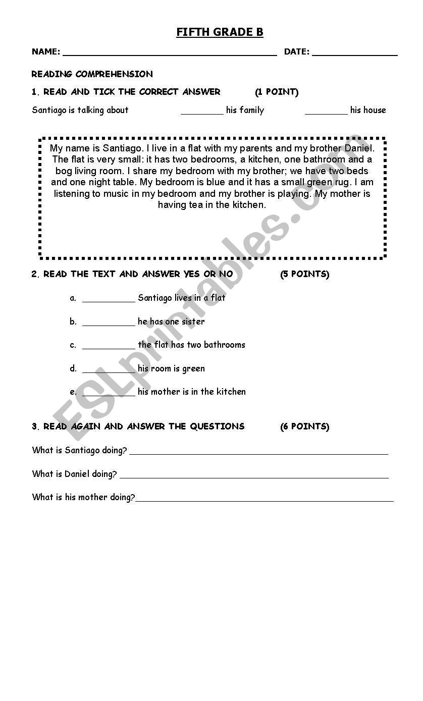 my house / prepositions  worksheet