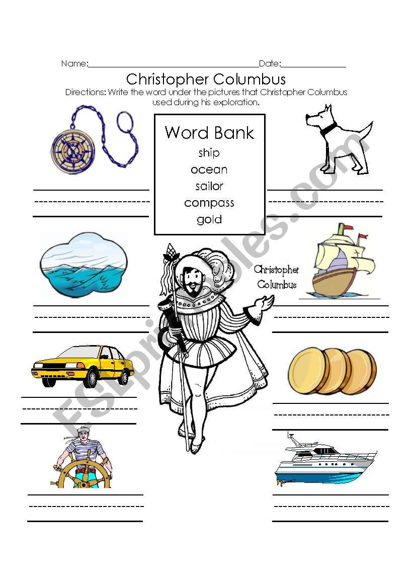 Christopher Columbus worksheet