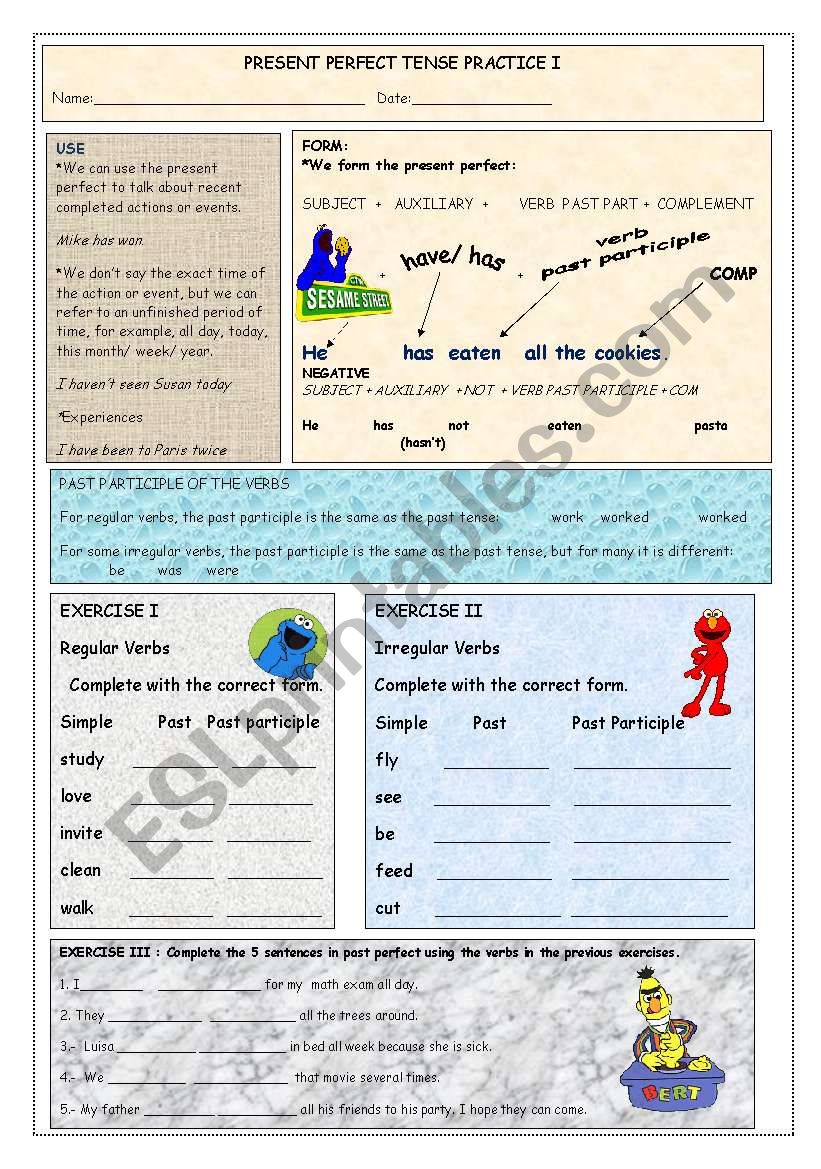 PRESENT PERFECT  worksheet