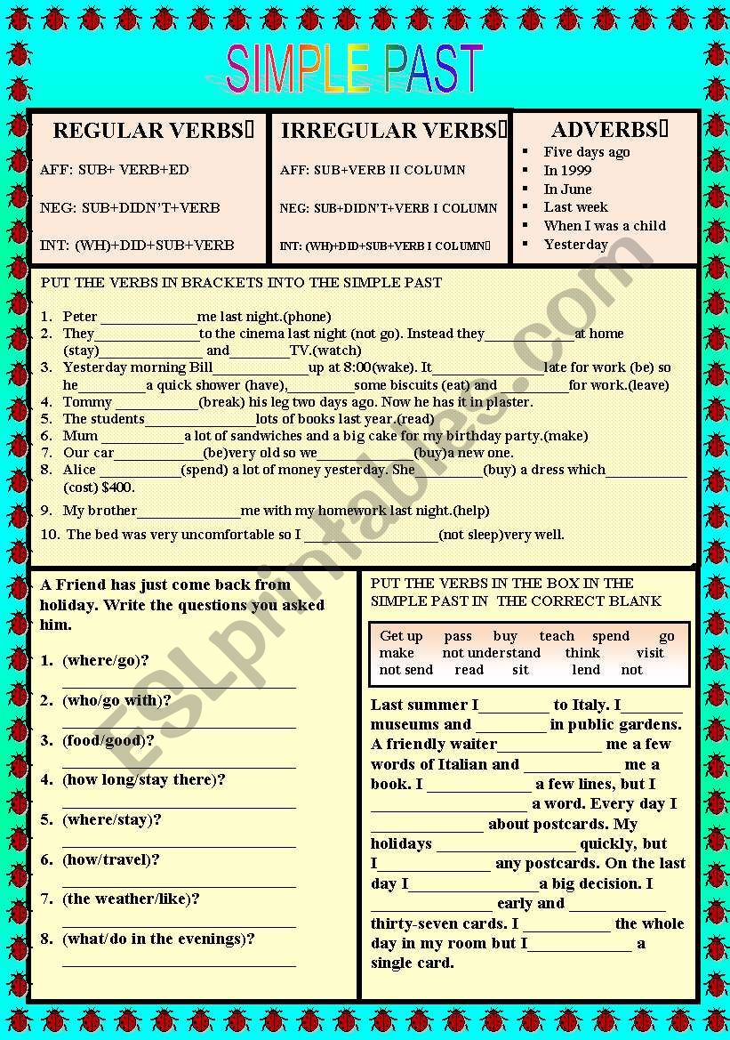 SIMPLE PAST worksheet