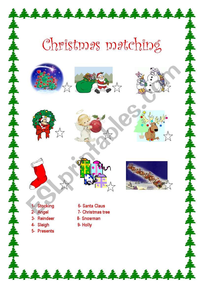 CHRISTMAS MATCHING worksheet