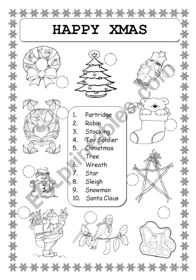 CHRISTMAS: X-MAS VOCABULARY 1 worksheet