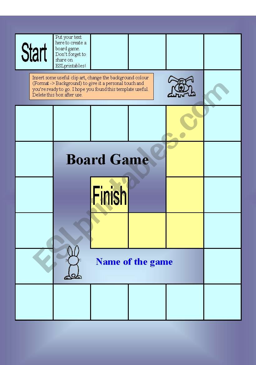 Board Game Template (31 squares) - MAKE YOUR OWN GAME