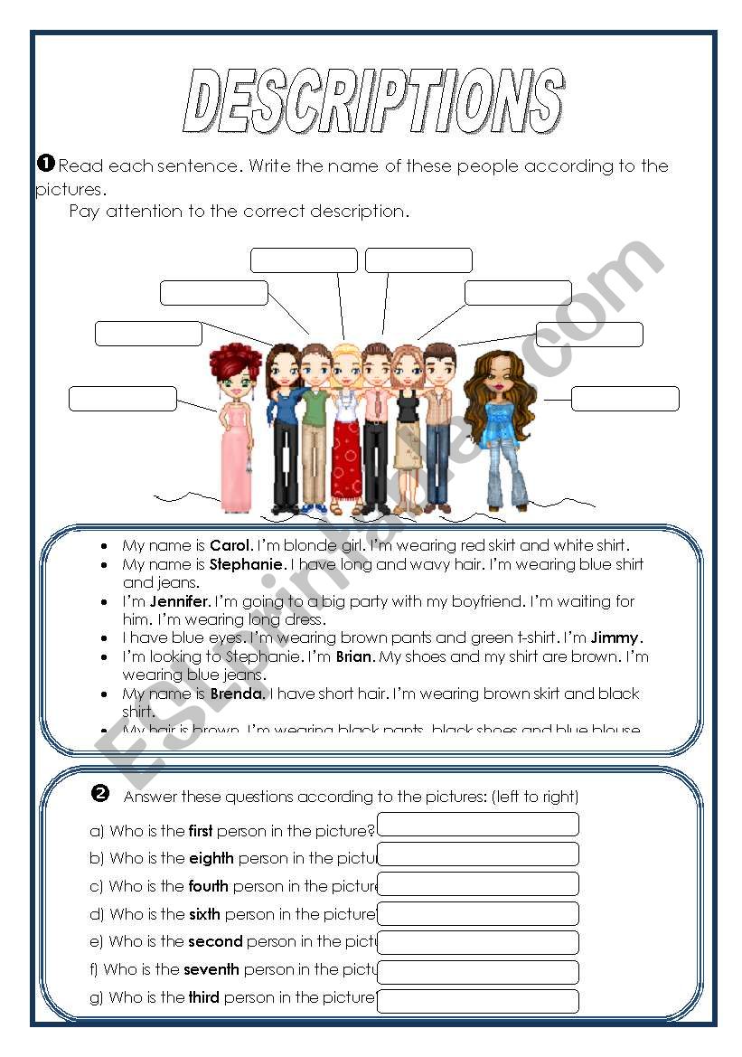 DESCRIPTION / ORDINAL NUMBERS / PREPOSITION