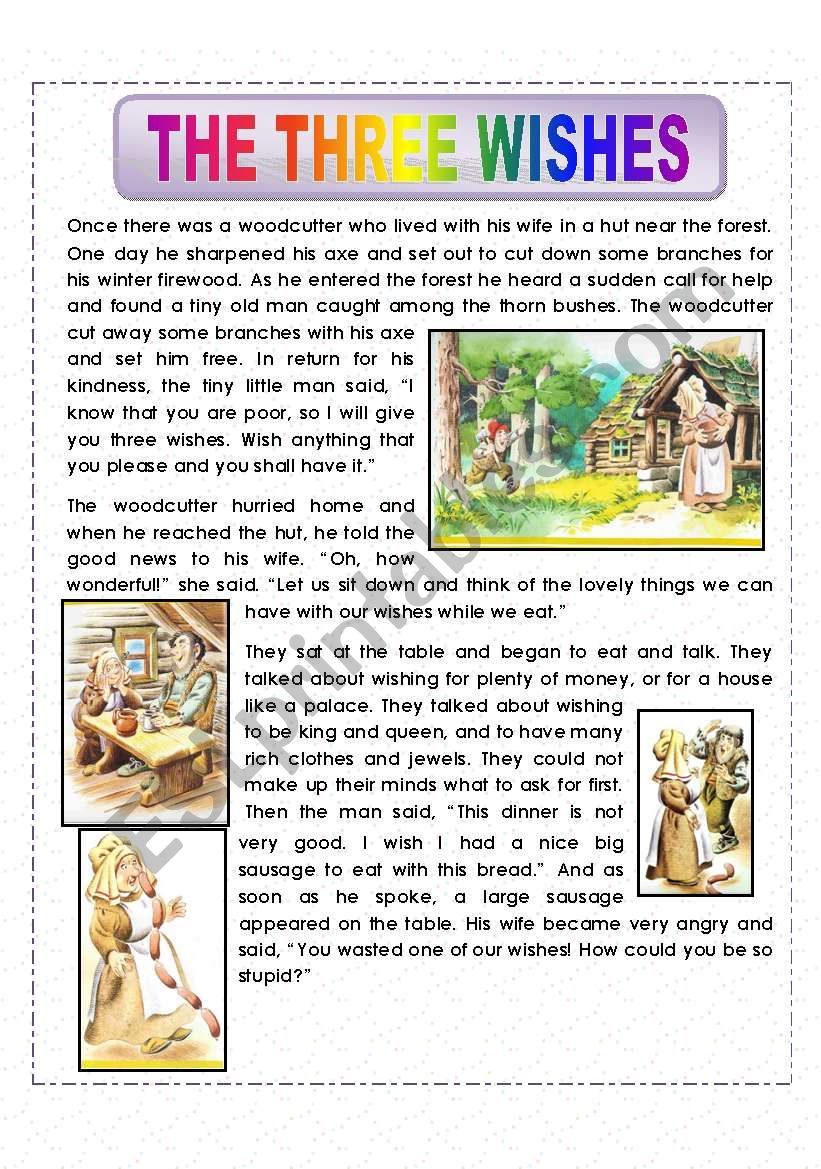 THE THREE WISHES worksheet