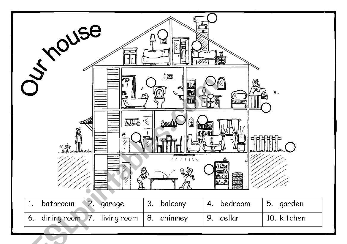Our house vocabulary worksheet