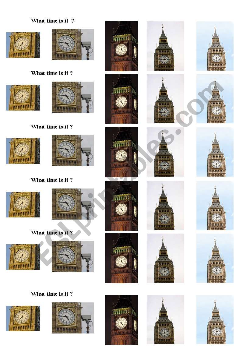 Big Ben ... What time is it ? worksheet