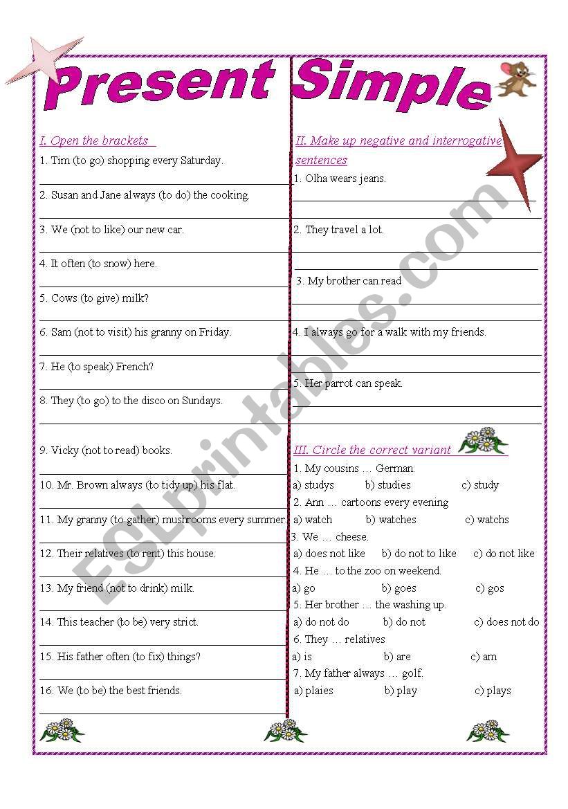  The Present Simple Tense worksheet