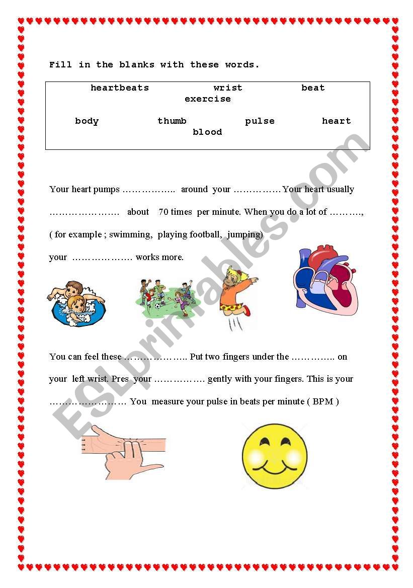 heart  worksheet