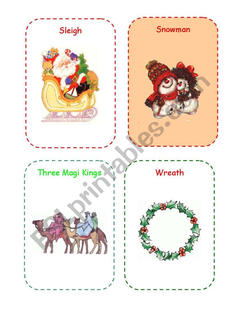 Christmas Flashcards worksheet