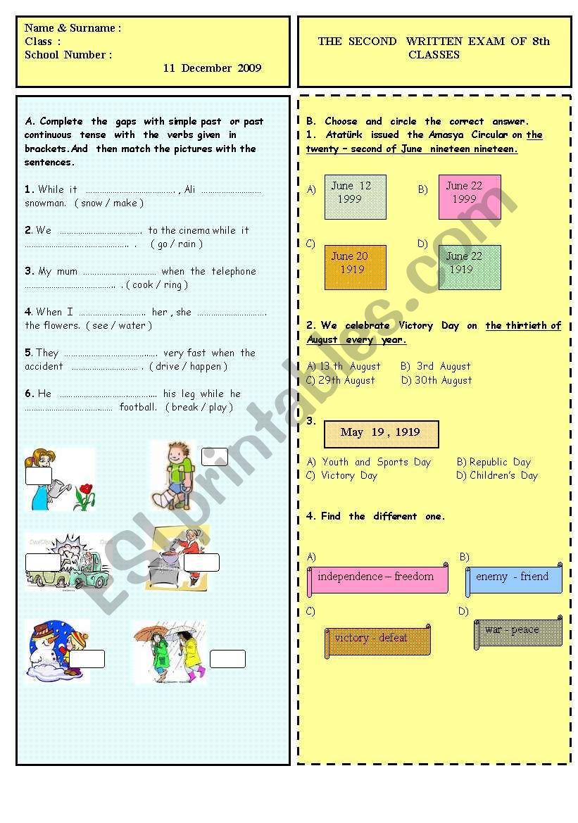 Past  Continuous  Tense worksheet